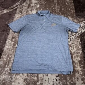 Johnnie-O Houston Astros Featherweight Polo Shirt Mens Large Blue Short Sleeve